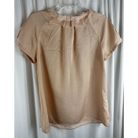 Ann Taylor LOFT Pleated Square Neck, Peach, Sz: M, 56-47 - Picture 16 of 16